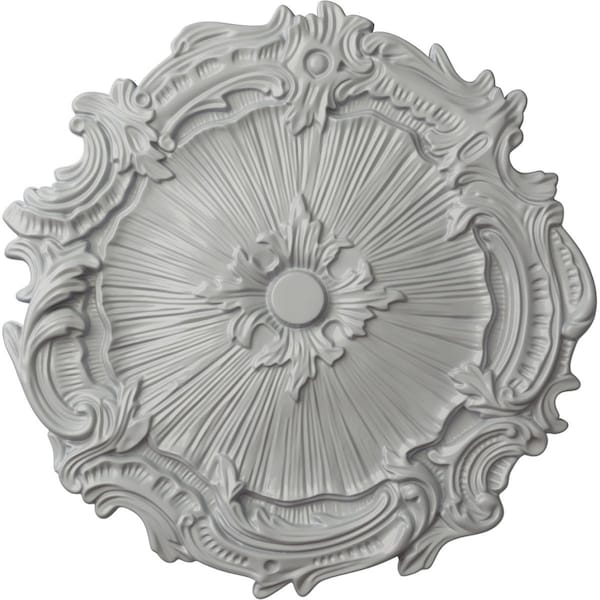 Ekena Millwork Plymouth Ceiling Medallion (Fits Canopies up to 1 5/8"), Hand-Painted Frost, 16 3/4"OD x 1 3/8"P CM16PLFRF - main